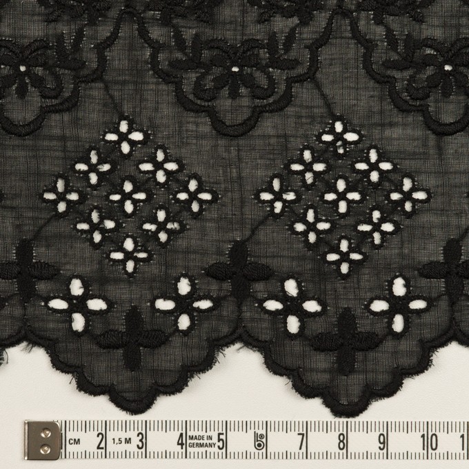 コットン×フラワー(ブラック)×スラブボイル刺繍_全2色 イメージ6