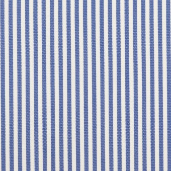 【170cmカット】コットン&ポリエステル×ストライプ(サックスブルー)×ブロード