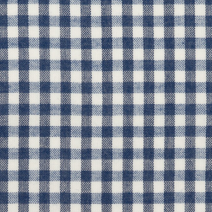 コットン&ポリエステル×チェック(アッシュブルー)×薄シーチング イメージ1