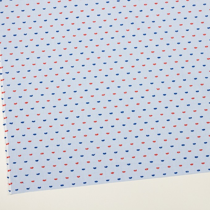 コットン×チェック(サックス、レッド&ネイビー)×ブロード・カットジャガード イメージ2