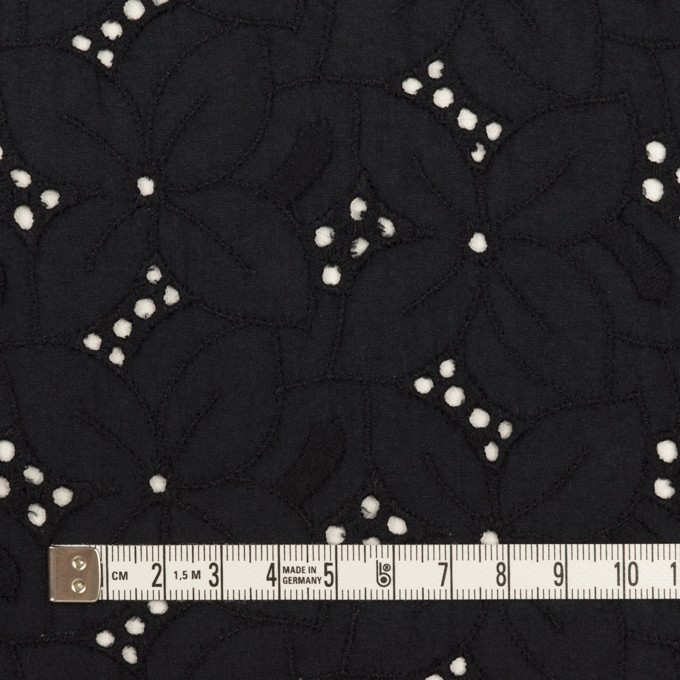 コットン×フラワー(ブラック)×ボイル刺繍 イメージ4