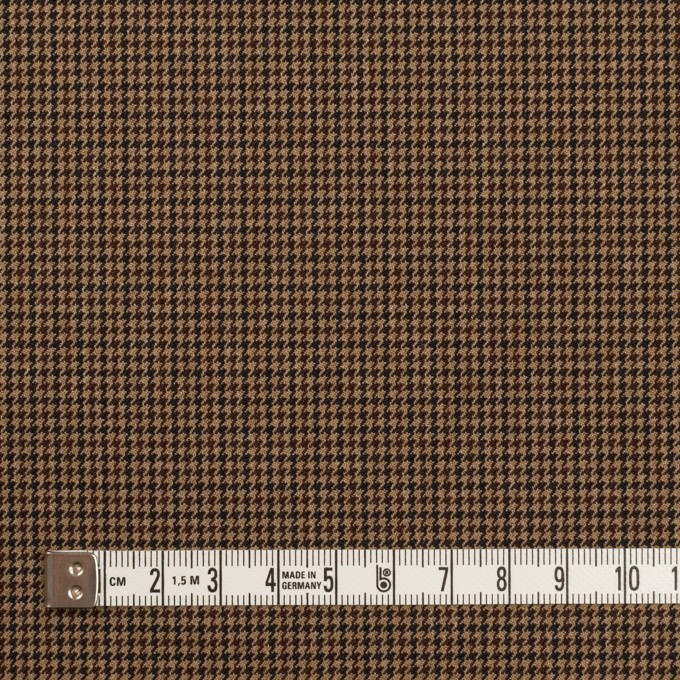 ポリエステル&レーヨン混×チェック(オークル)×千鳥格子ストレッチ_全3色 イメージ4