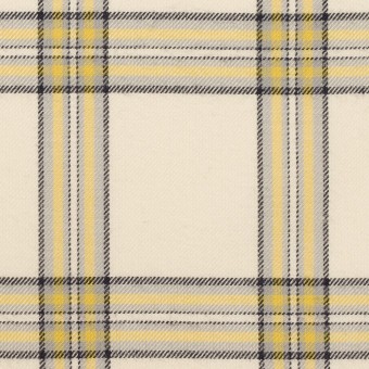 コットン×チェック(レモン＆グレー)×サージ