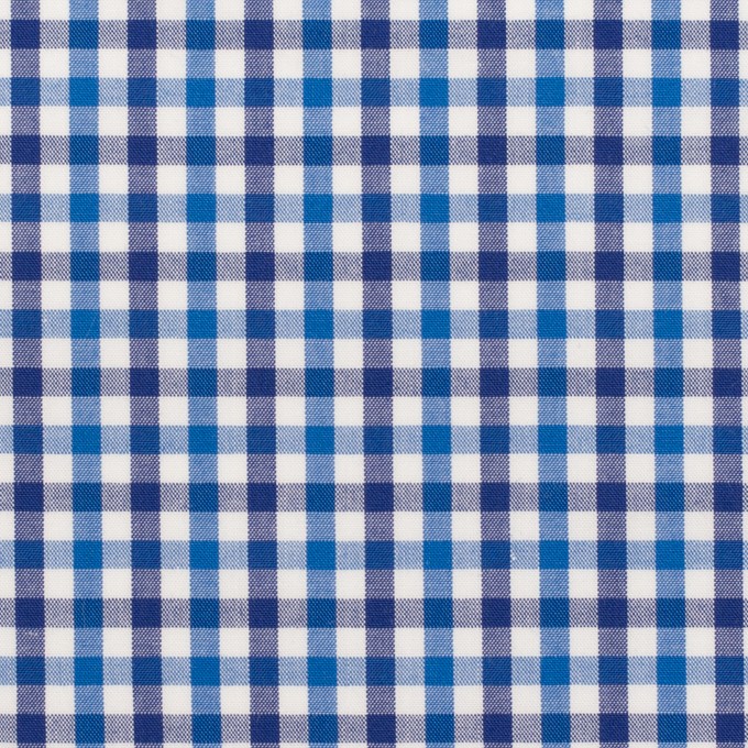 コットン×チェック(ブルー&ネイビー)×ブロード イメージ1