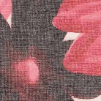 コットン＆ポリエステル×フラワー(ピンク)×ボイル_全2色