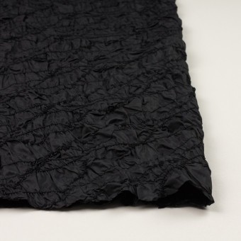 ポリエステル×幾何学模様(ブラック)×タフタシャーリング刺繍 サムネイル3