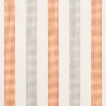 コットン×ストライプ(グレー&オレンジ)×ブロード