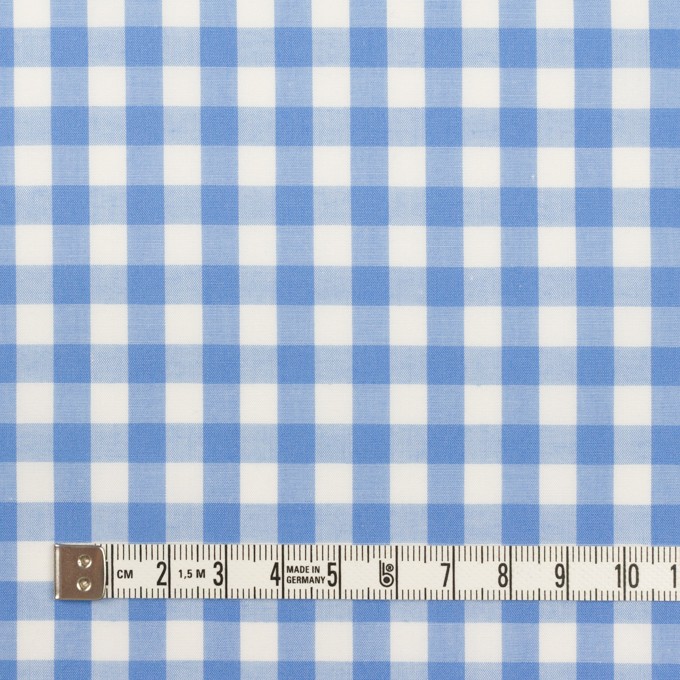 コットン&ポリウレタン×チェック(サックス)×ローンストレッチ イメージ4
