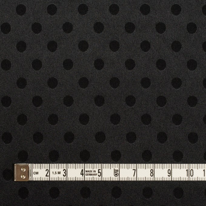 ポリエステル＆ポリウレタン×ドット(ブラック)×サテンジャガード・ストレッチ イメージ4
