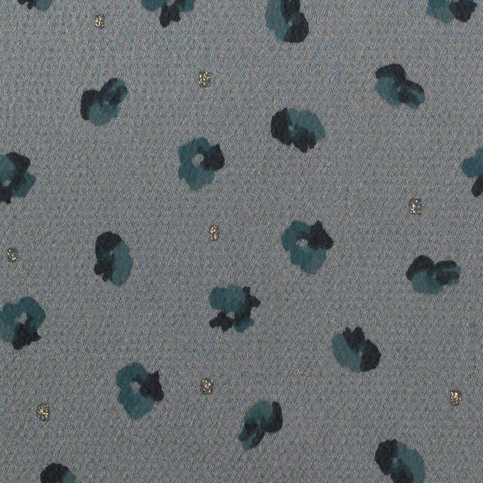 ポリエステル×フラワー(ブルーグレー＆バルビゾンブルー)×デシン_全2色 イメージ1