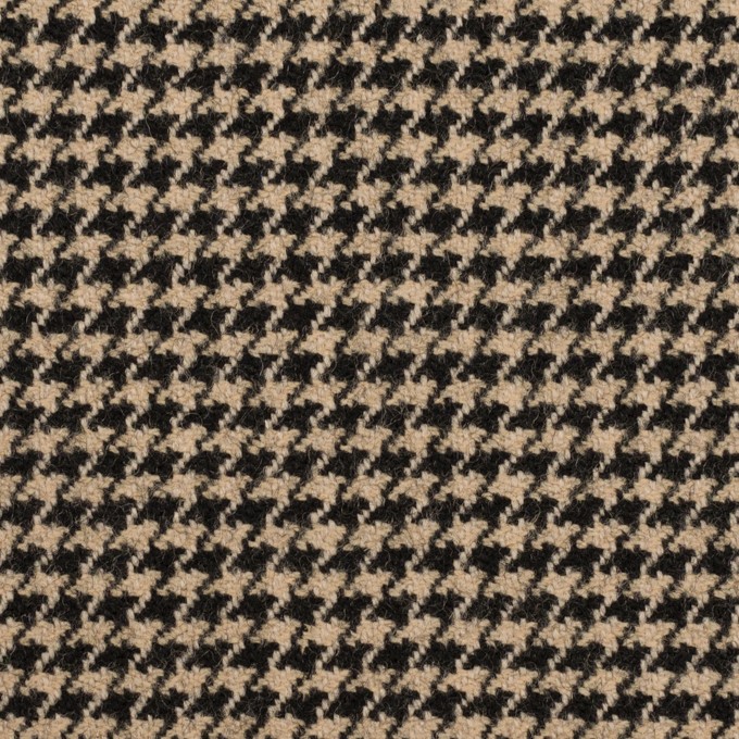 ウール×チェック(ベージュ＆ブラック)×千鳥格子 イメージ1