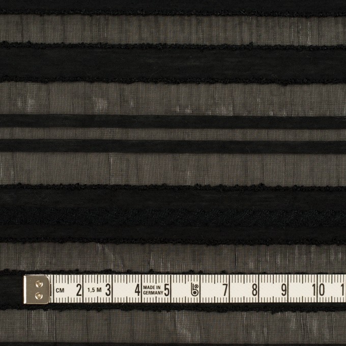 コットン＆ナイロン×ボーダー(ブラック)×オーガンジー・ジャガード イメージ4