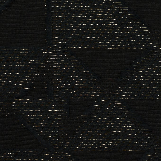 コットン＆ポリエステル×トライアングル(ブラック＆ゴールド)×ボイルカット・ジャガード イメージ1
