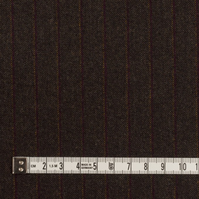 ポリエステル＆レーヨン混×ストライプ(ブラウン、ワイン＆オーカー)×ヘリンボーン・ストレッチ イメージ4