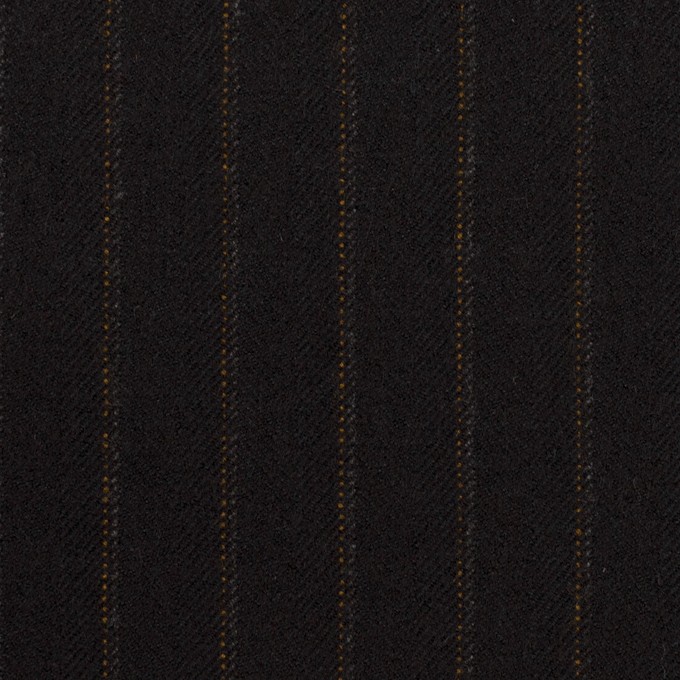 ポリエステル＆レーヨン混×ストライプ(ブラック、グレー＆オーカー)×ヘリンボーン・ストレッチ イメージ1