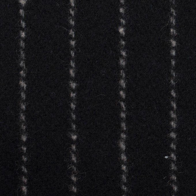 ウール＆ポリエステル×ストライプ(ダークネイビー)×二重織 イメージ1