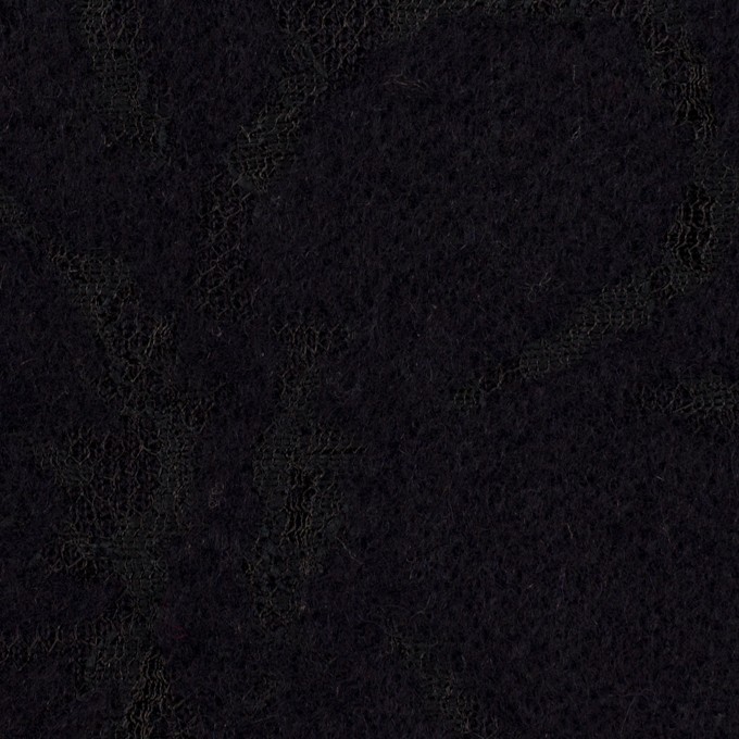 ウール＆ポリエステル混×フラワー(ダークネイビー)×ラッセルレース＆ニット イメージ1