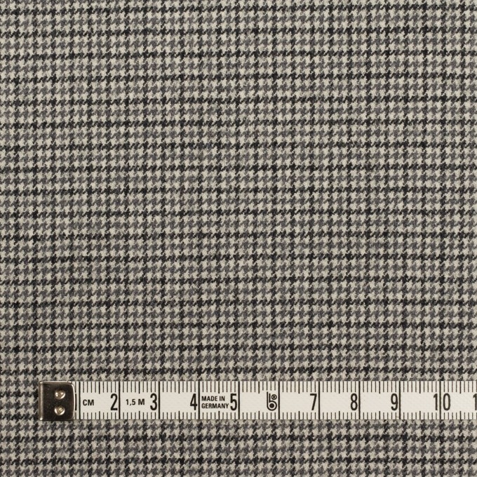 ウール＆ポリウレタン×チェック(アイボリー、グレー＆チャコール)×千鳥格子ストレッチ イメージ4
