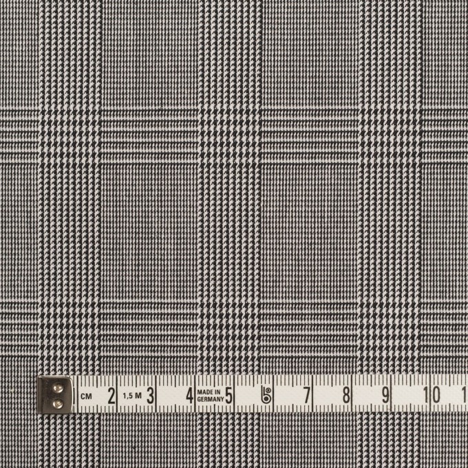 コットン＆ポリウレタン×チェック(チャコール)×かわり織ストレッチ イメージ4