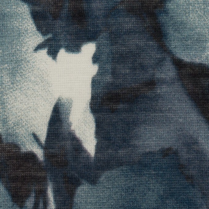 コットン＆レーヨン×ペイント(インクブルー)×天竺ニット イメージ1