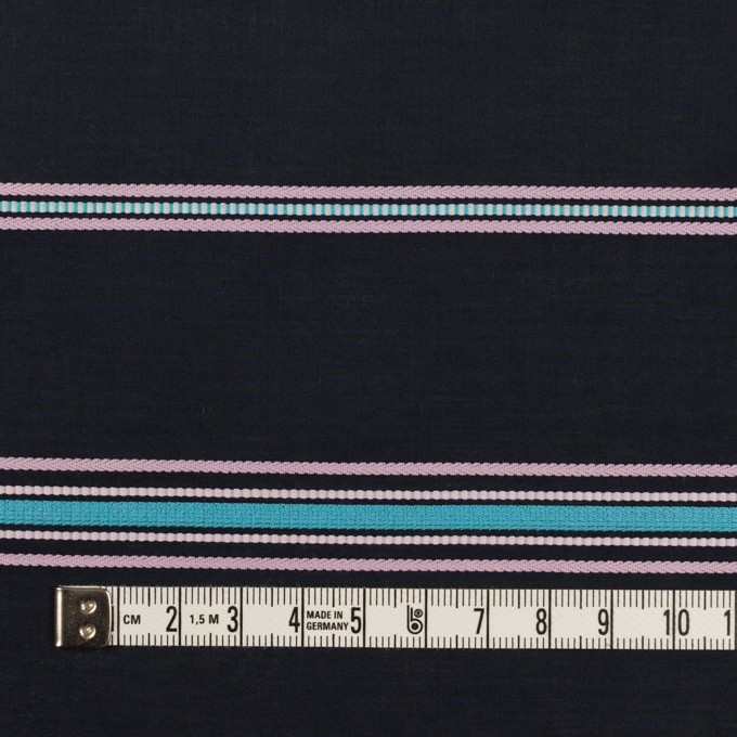 コットン×ボーダー(ブラック、ピンク＆ターコイズブルー)×ローンジャガード イメージ4
