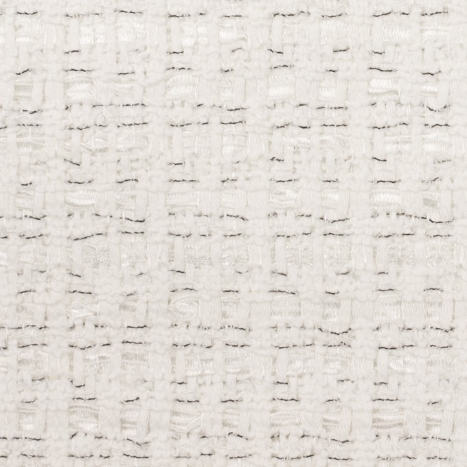 コットン＆レーヨン混×チェック(オフホワイト＆ブラック)×ファンシーツイード イメージ1