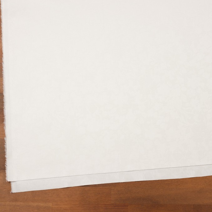 コットン＆ポリウレタン×ボタニカル(オフホワイト)×サテンジャガード・ストレッチ イメージ2