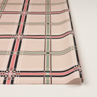 コットン×幾何学模様(ピンクベージュ、ピンク＆グリーン)×ブロード_イタリア製 サムネイル3