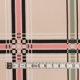 コットン×幾何学模様(ピンクベージュ、ピンク＆グリーン)×ブロード_イタリア製 サムネイル4