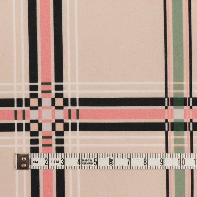コットン×幾何学模様(ピンクベージュ、ピンク＆グリーン)×ブロード_イタリア製 イメージ4
