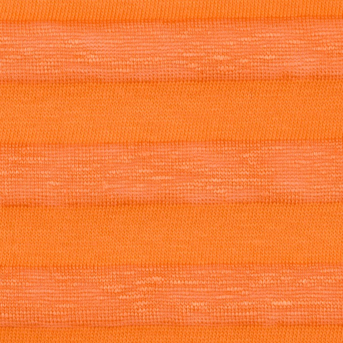 コットン＆リネン×ボーダー(キャロットオレンジ)×天竺ニット_イタリア製 イメージ1