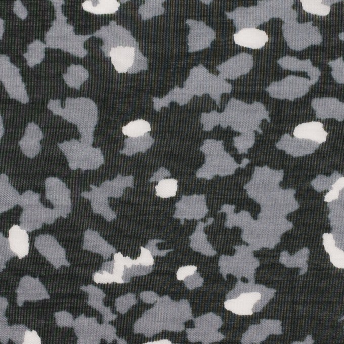 テンセル＆シルク×レオパード(ブラック＆グレー)×シフォン イメージ1